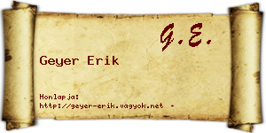 Geyer Erik névjegykártya